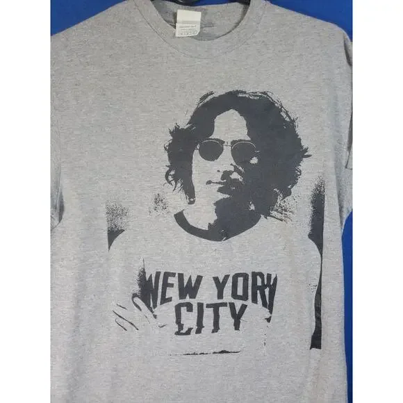 Vintage John Lennon NYC Gray T-Shirt Men's Size Medium - Picture 2 of 12
